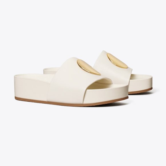 Tory Burch PATOS SLIDE Platform Sandals SUPER COMFY! 9.5 New Ivory Cream - Picture 4 of 14